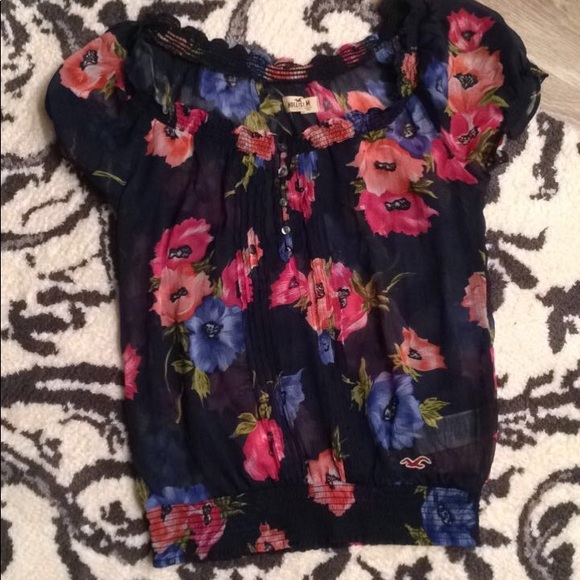 Hollister Tops - Sheer Floral Shirt